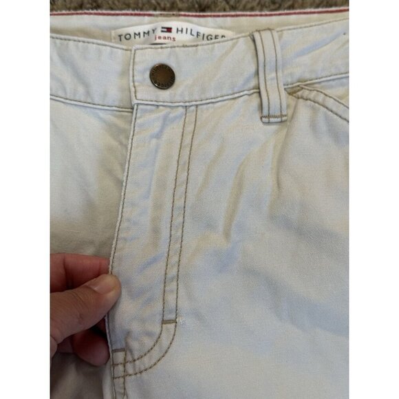 TOMMY HILFIGER Denim Pants Mid-Rise Vintage Carpenter Y2K Light Wash Sz 6 30x30 - Picture 8 of 15